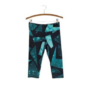 Alo Yoga Airbrush Capri Leggings Island Space Green Geometric Knicker Size XS